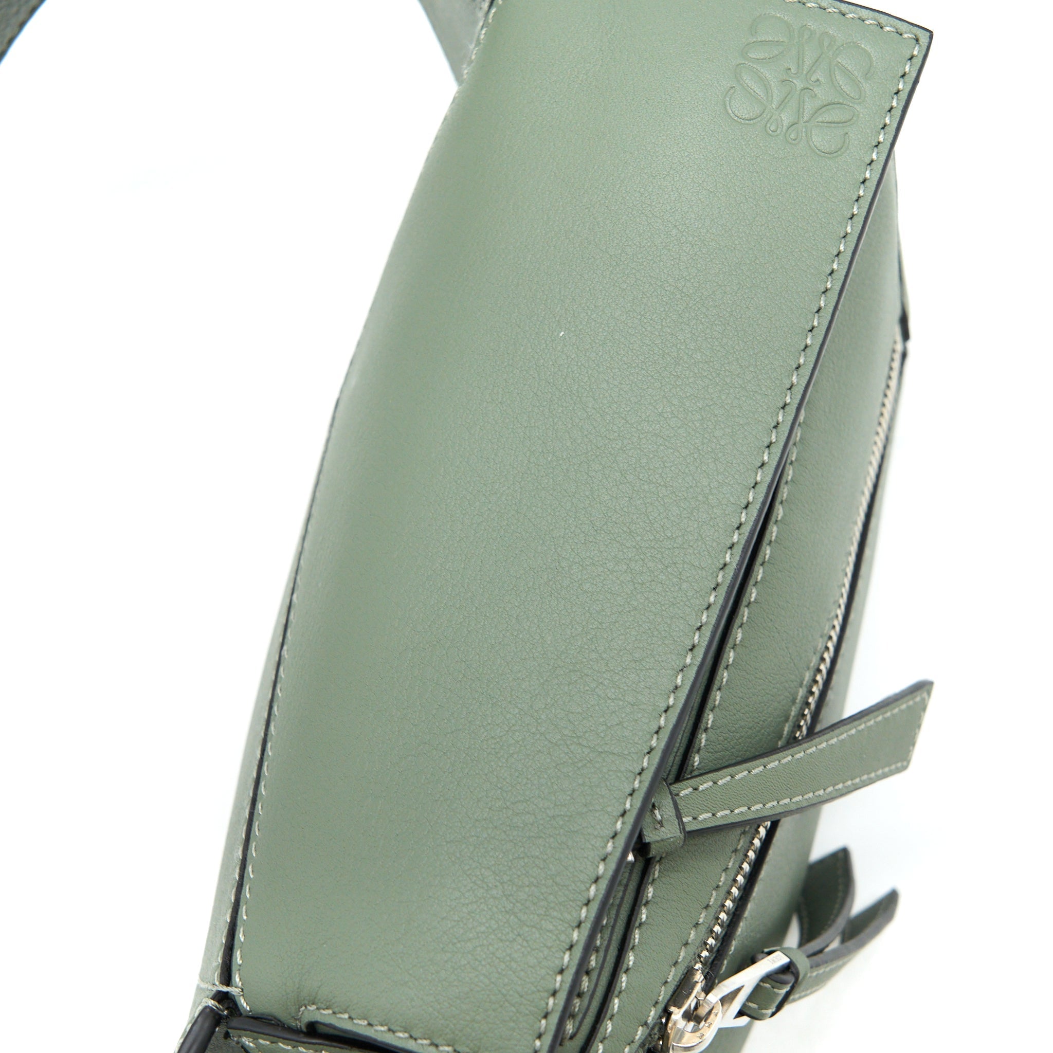 LOEWE MINI PUZZLE BUMBAG CALFSKIN DARK SAGE SHW
