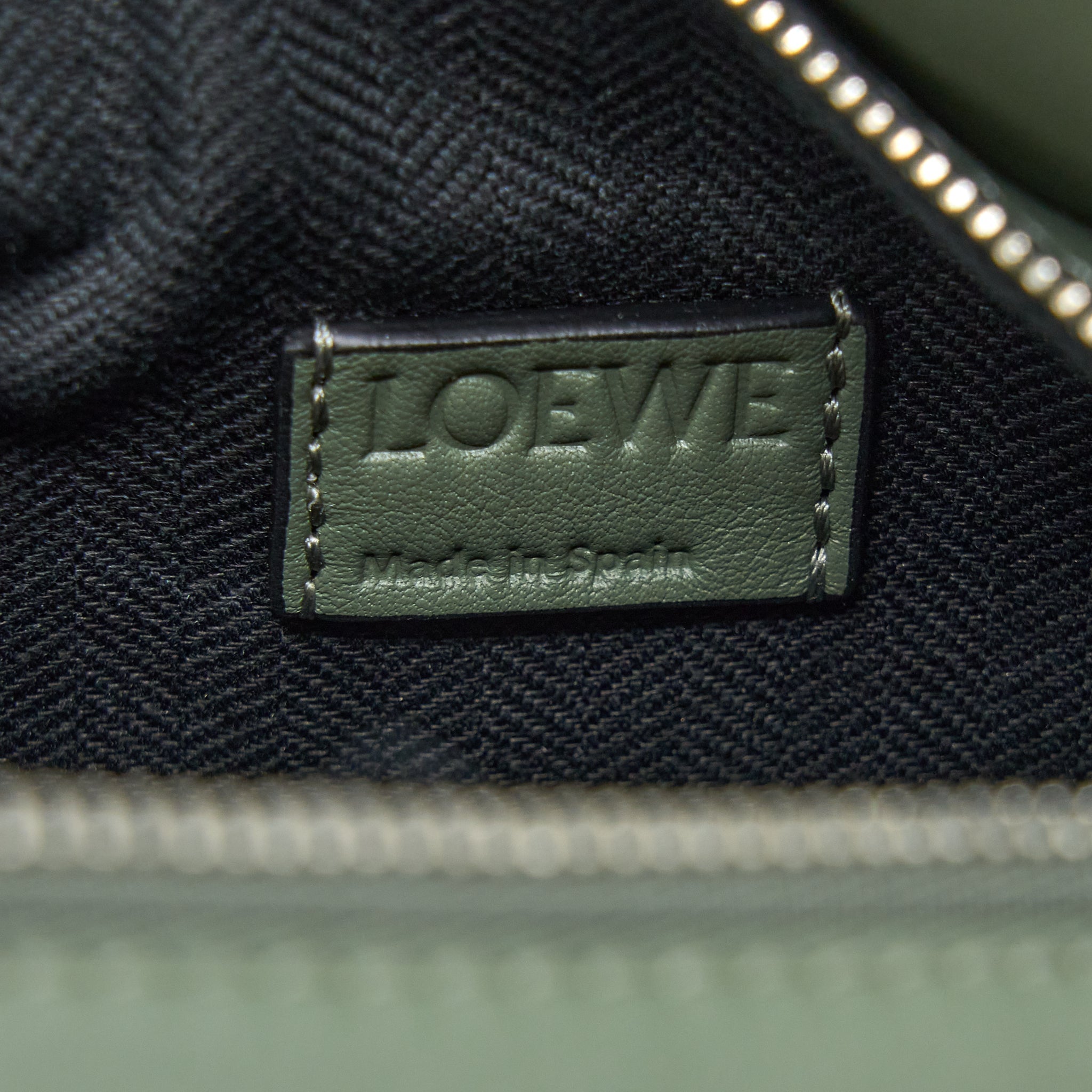 LOEWE MINI PUZZLE BUMBAG CALFSKIN DARK SAGE SHW