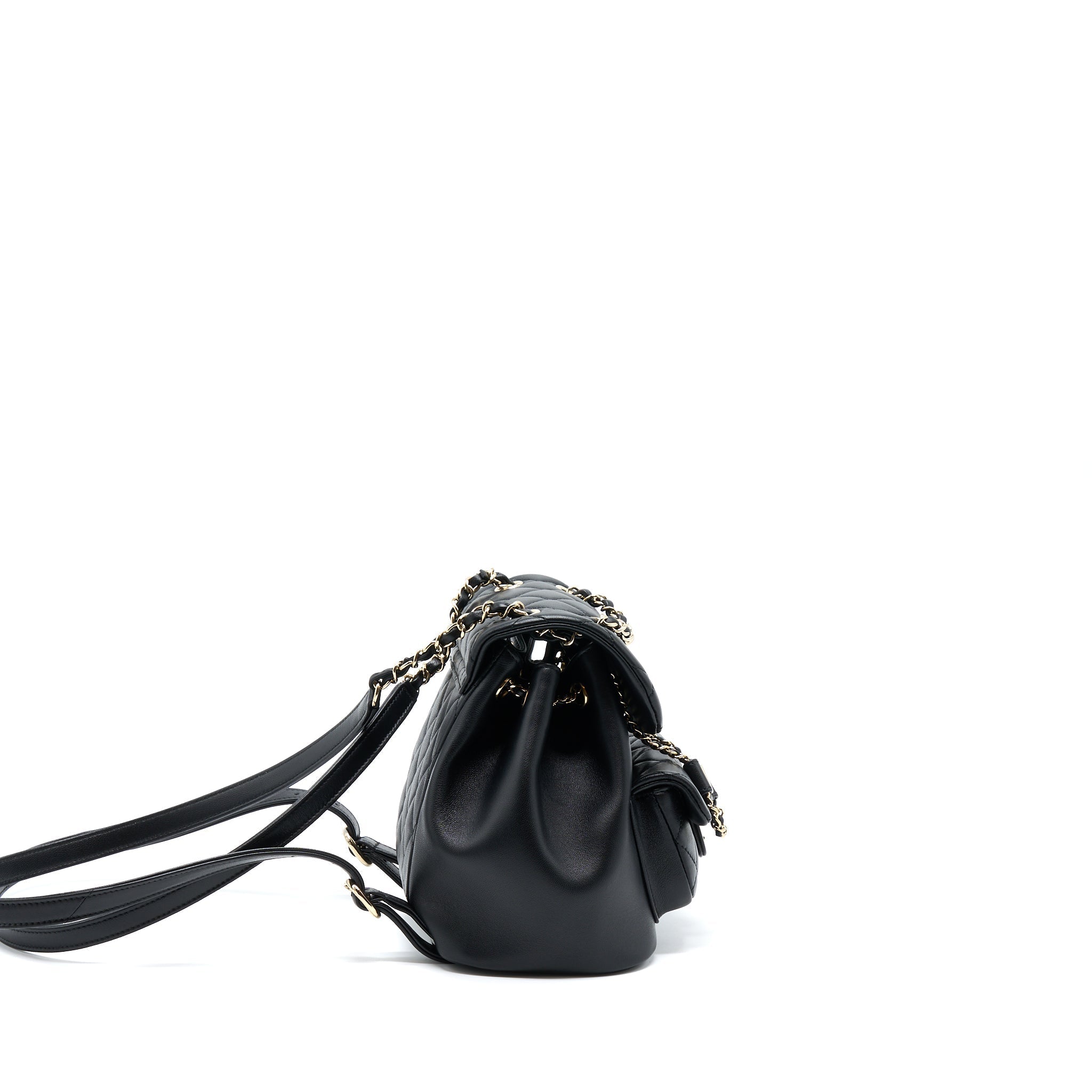 CHANEL DUMA MINI BACKPACK BLACK LGHW (MICROCHIP)