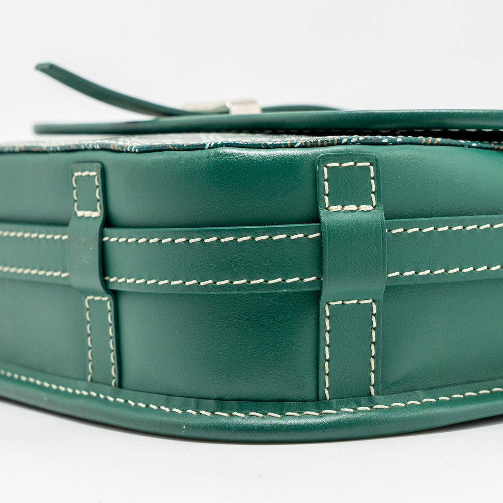 GOYARD BELVEDERE PM MESSENGER BAG GOYARDLINE CANVAS GREEN SHW
