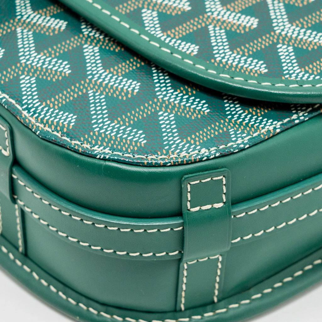 GOYARD BELVEDERE PM MESSENGER BAG GOYARDLINE CANVAS GREEN SHW