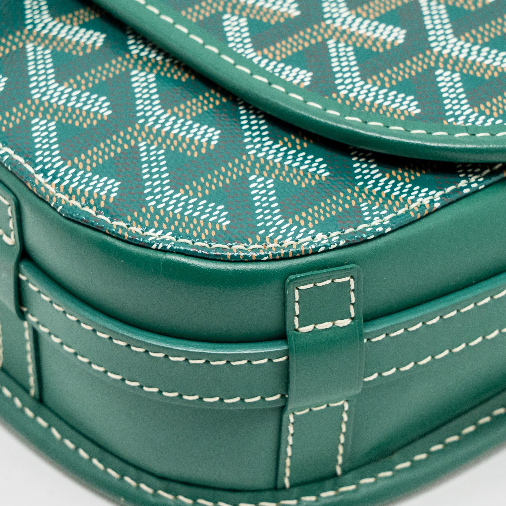 GOYARD BELVEDERE PM MESSENGER BAG GOYARDLINE CANVAS GREEN SHW
