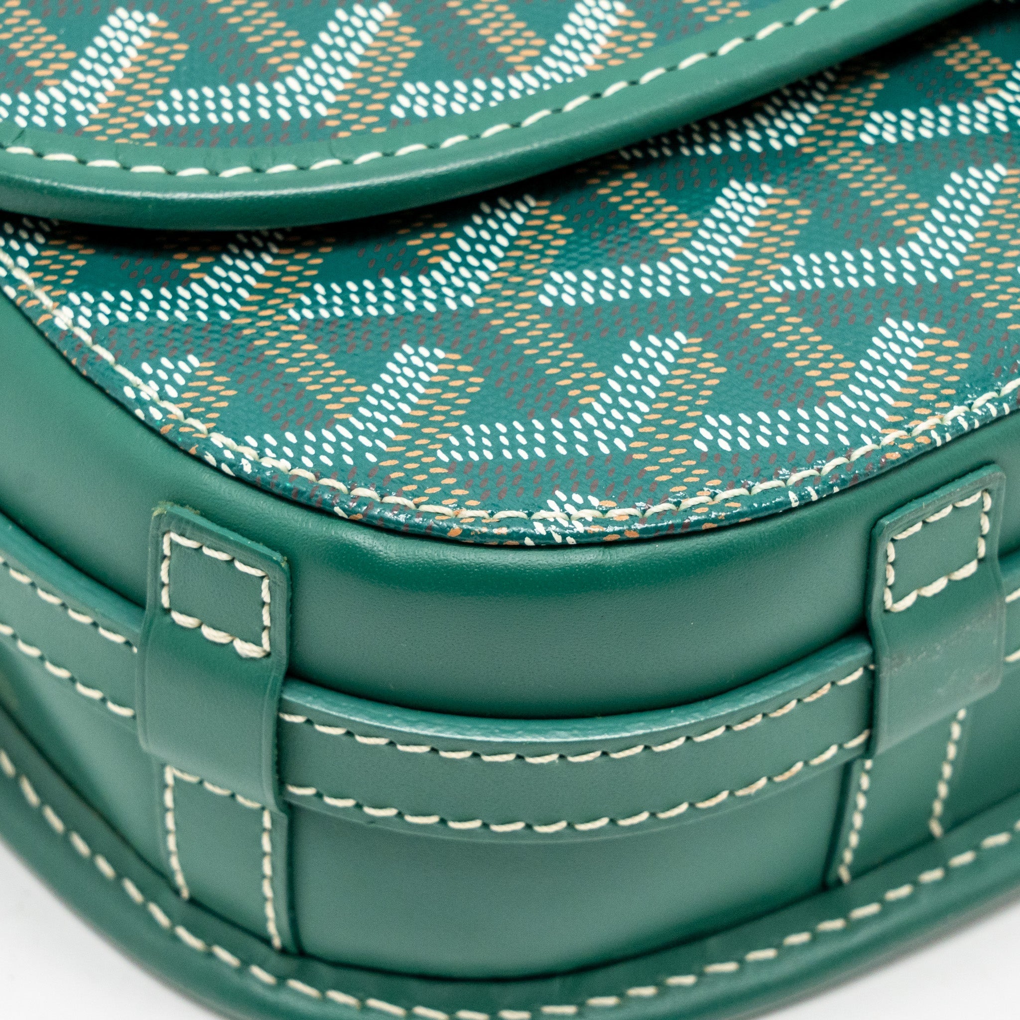 GOYARD BELVEDERE PM MESSENGER BAG GOYARDLINE CANVAS GREEN SHW