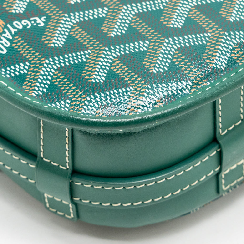GOYARD BELVEDERE PM MESSENGER BAG GOYARDLINE CANVAS GREEN SHW