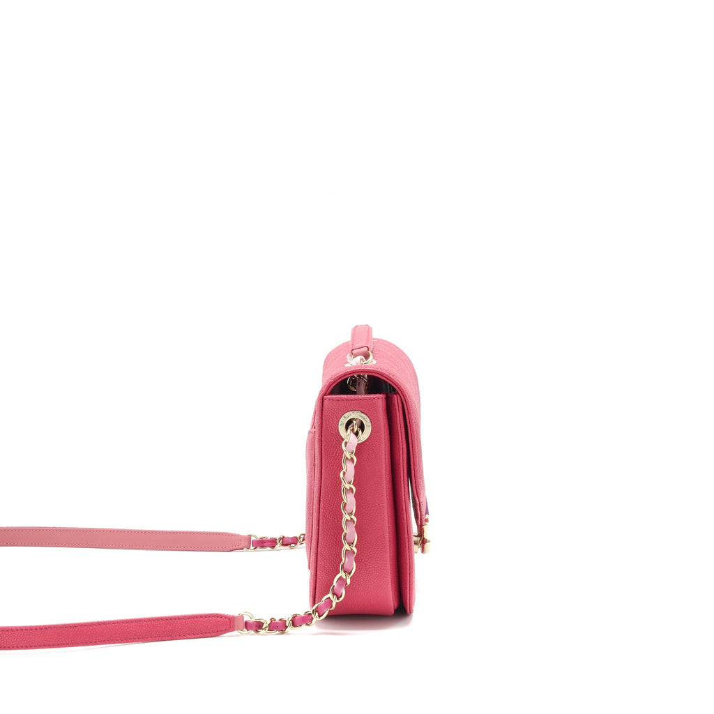 CHANEL MESSENGER CROSSBODY BAG CAVIAR RED GHW