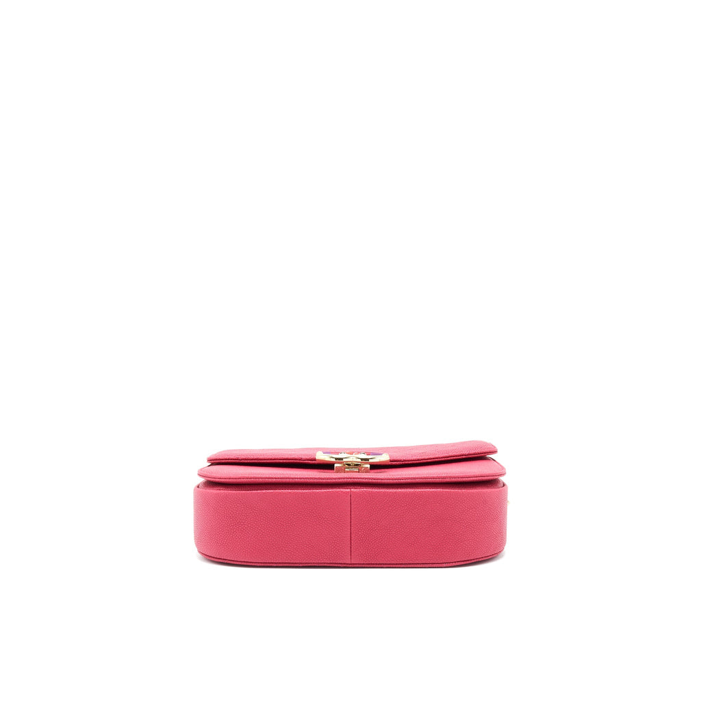 CHANEL MESSENGER CROSSBODY BAG CAVIAR RED GHW