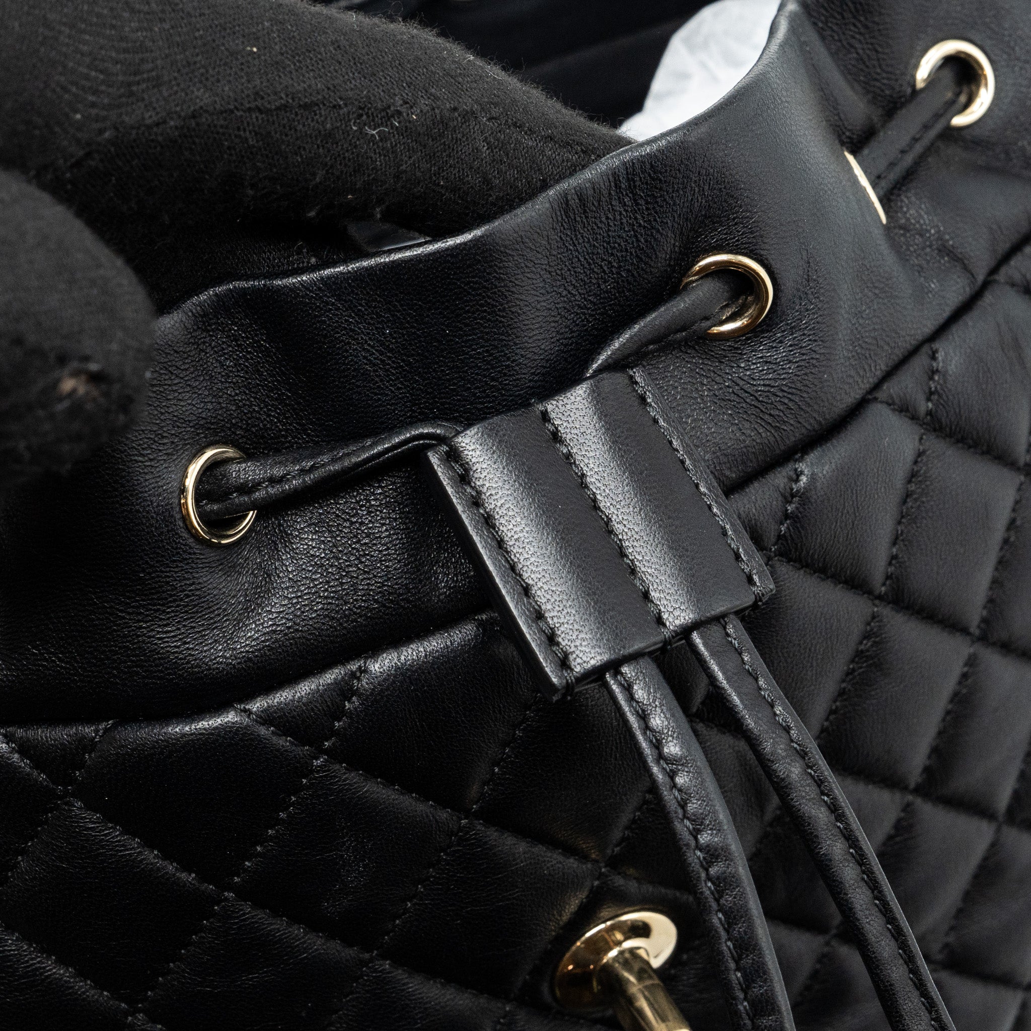CHANEL QUILTED FLAP BACKPACK LAMBSKIN BLACK GHW