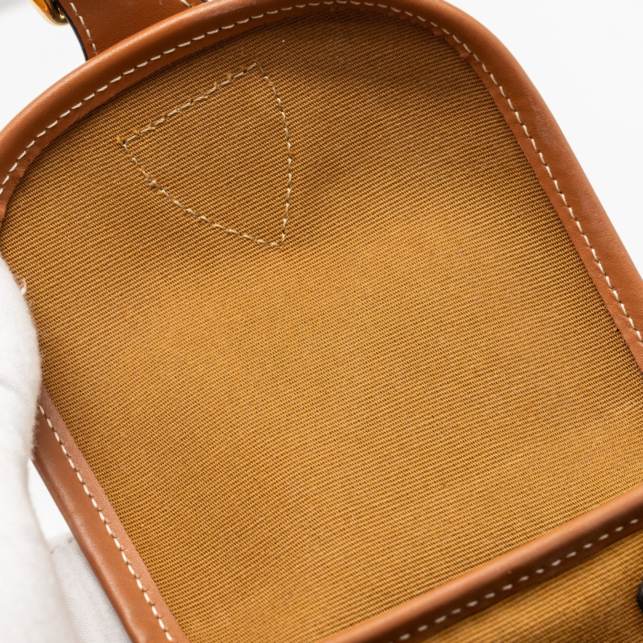 CELINE MINI BACKPACK FOLCO TRIOMPHE CANVAS / CALFSKIN TAN GHW