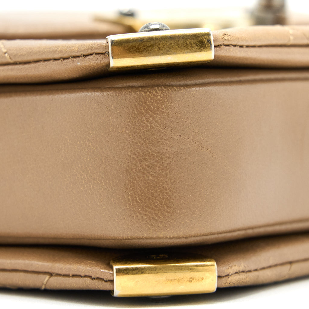 CHANEL MESSENGER FLAP BAG LAMBSKIN BEIGE GHW