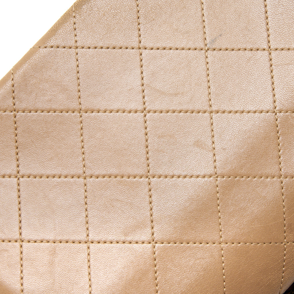 CHANEL MESSENGER FLAP BAG LAMBSKIN BEIGE GHW