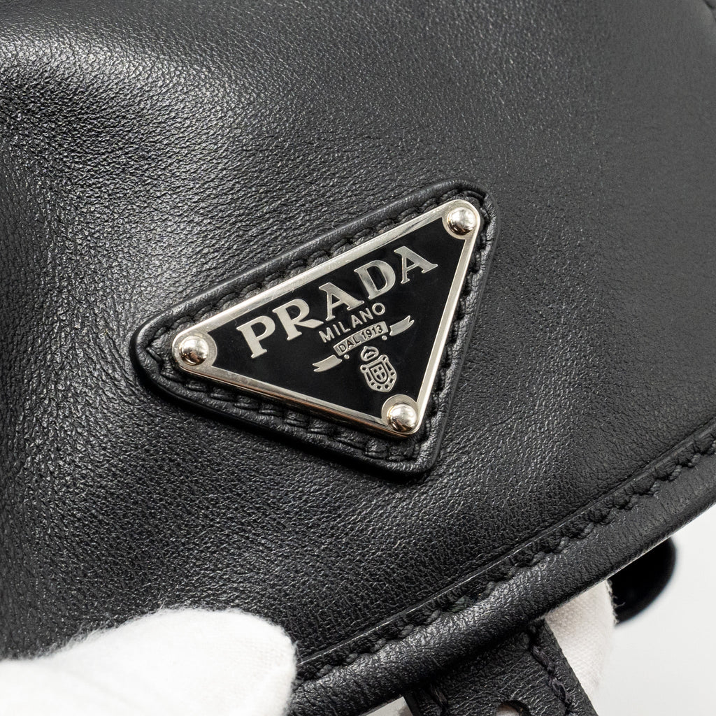 PRADA ZAINETTO BACKPACK LEATHER BLACK SHW