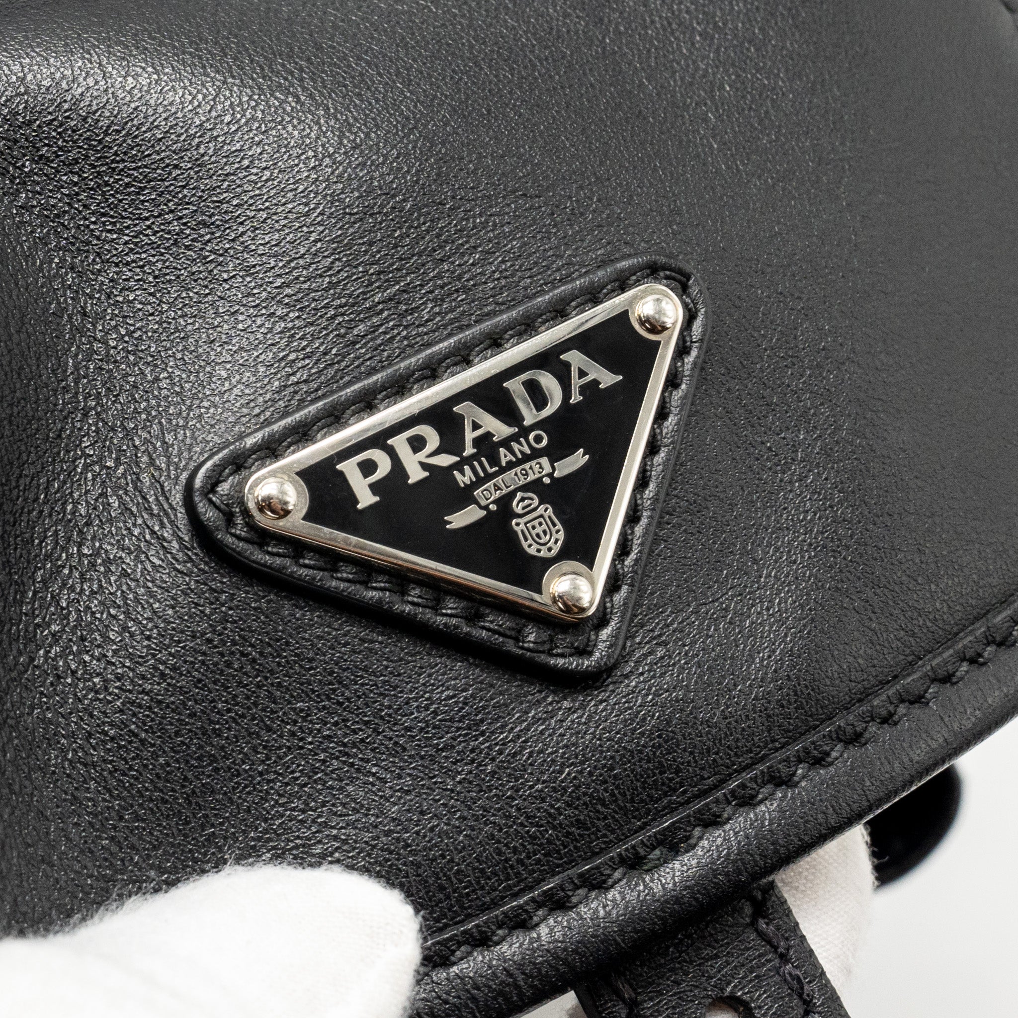 PRADA ZAINETTO BACKPACK LEATHER BLACK SHW