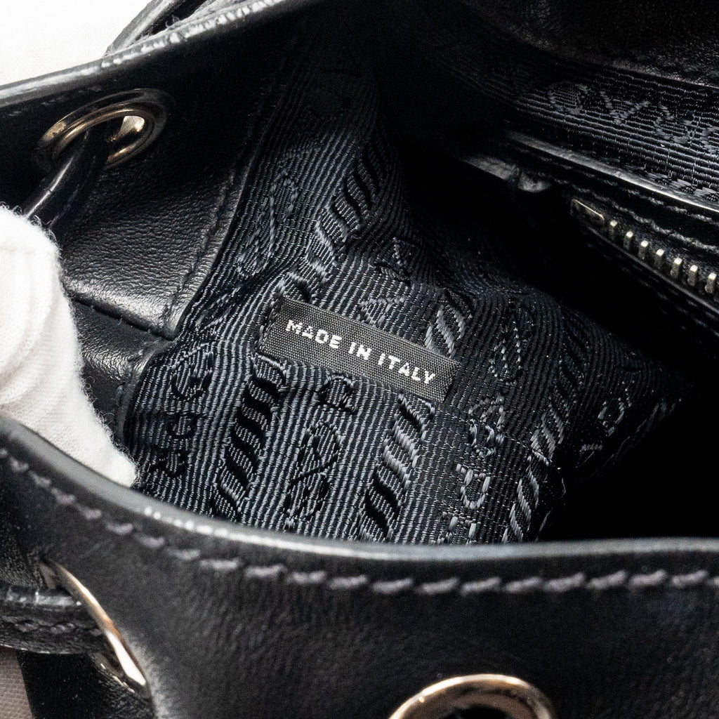 PRADA ZAINETTO BACKPACK LEATHER BLACK SHW