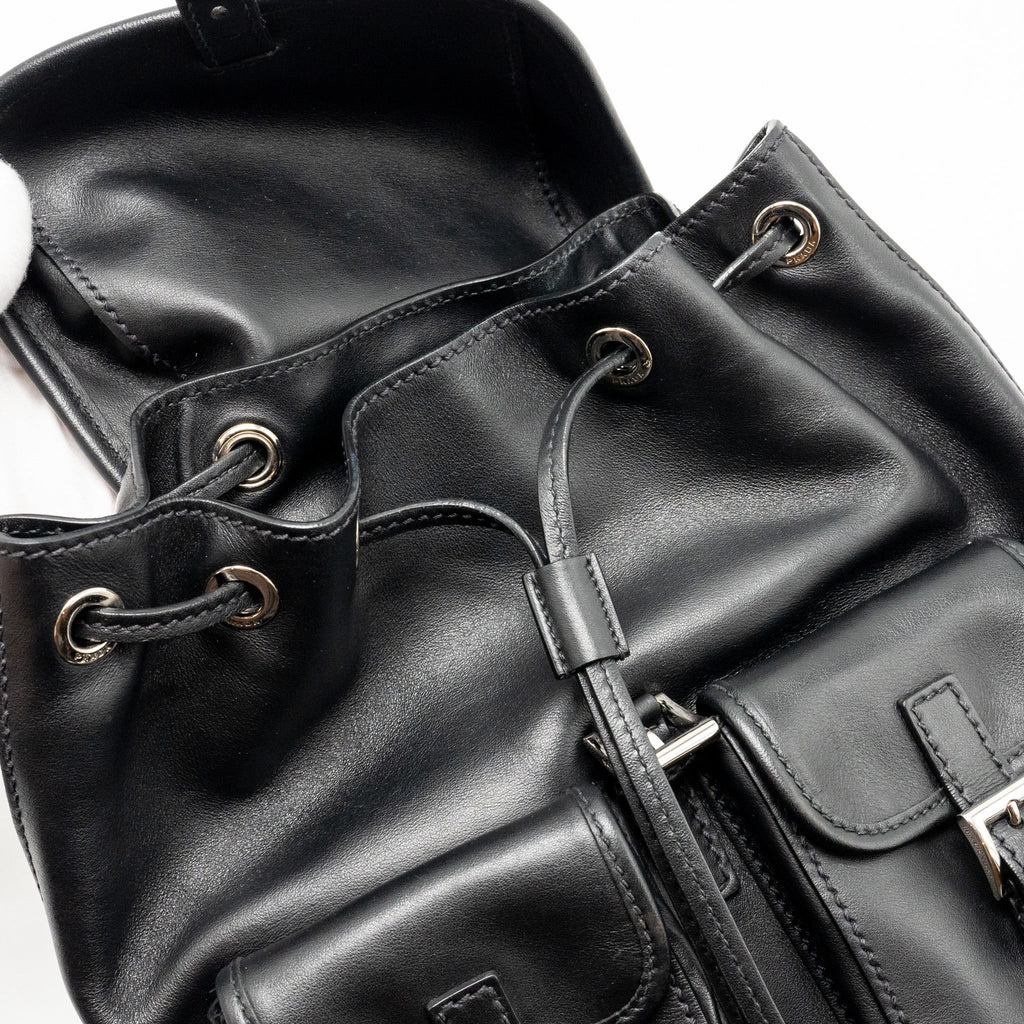 PRADA ZAINETTO BACKPACK LEATHER BLACK SHW