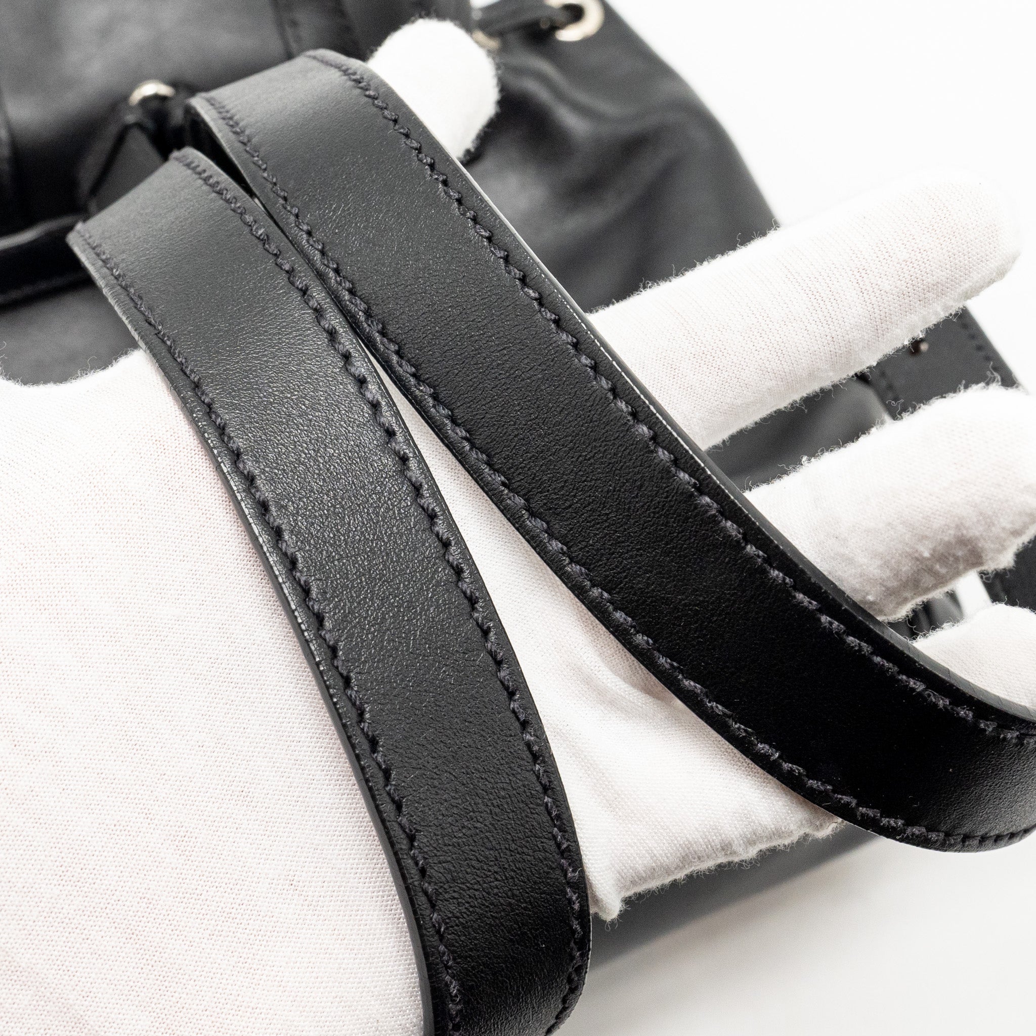 PRADA ZAINETTO BACKPACK LEATHER BLACK SHW