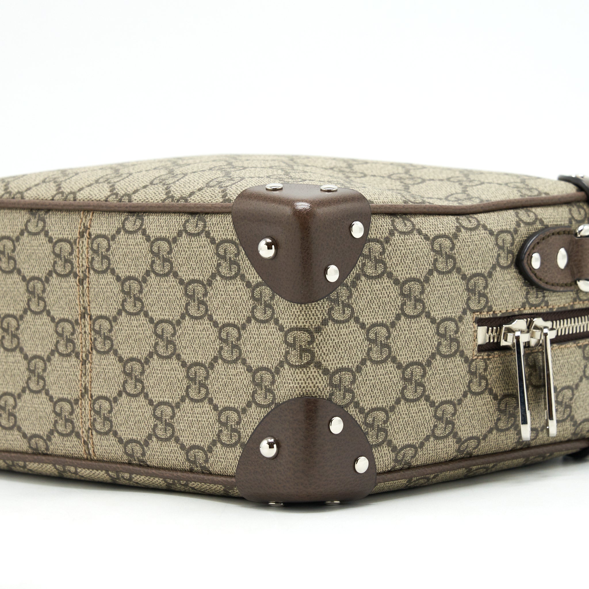 GUCCI SMALL SUPREME LUGGAGE CROSS BODY BAG