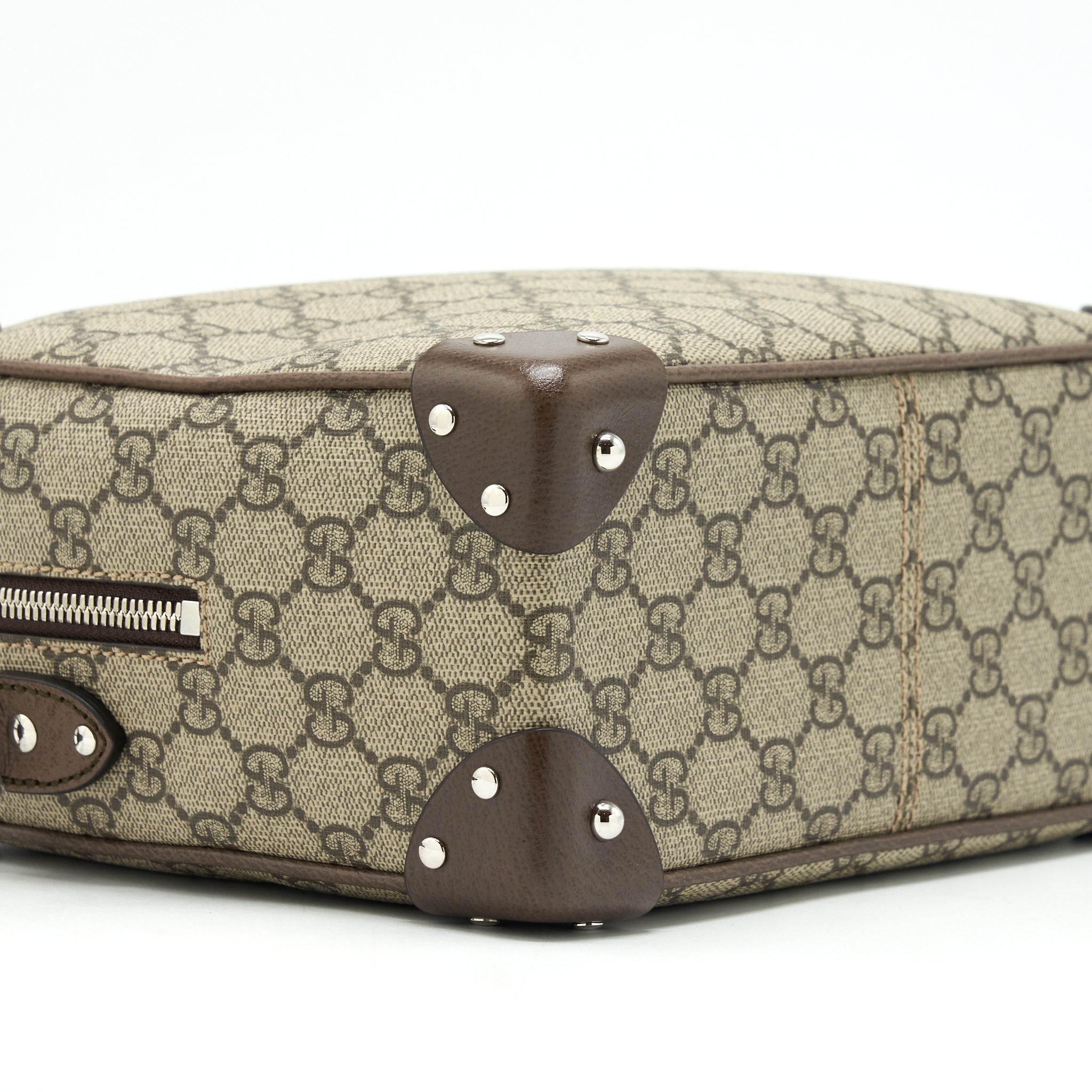 GUCCI SMALL SUPREME LUGGAGE CROSS BODY BAG
