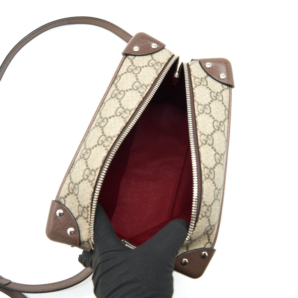 GUCCI SMALL SUPREME LUGGAGE CROSS BODY BAG