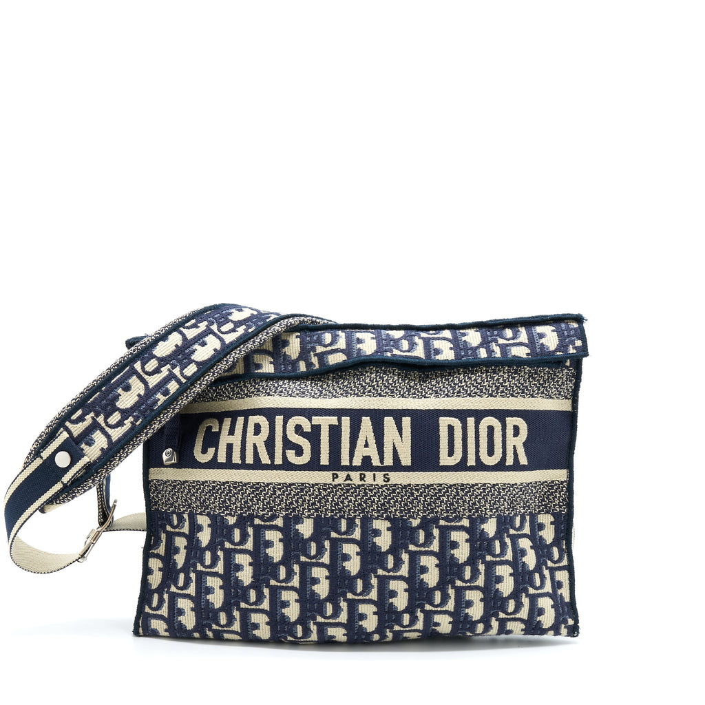 DIOR CROSSBODY MESSENGER BAG BLUE OBLIQUE CANVAS