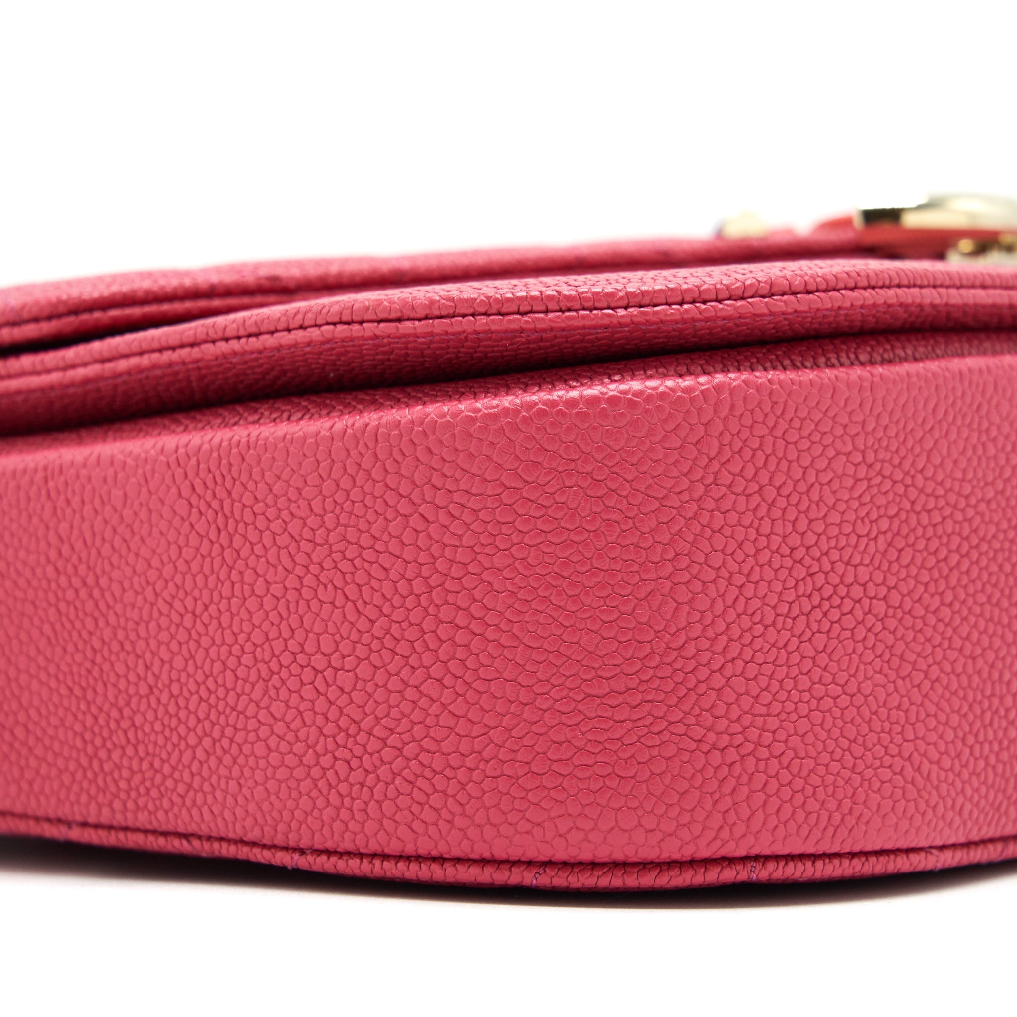 CHANEL MESSENGER CROSSBODY BAG CAVIAR RED GHW