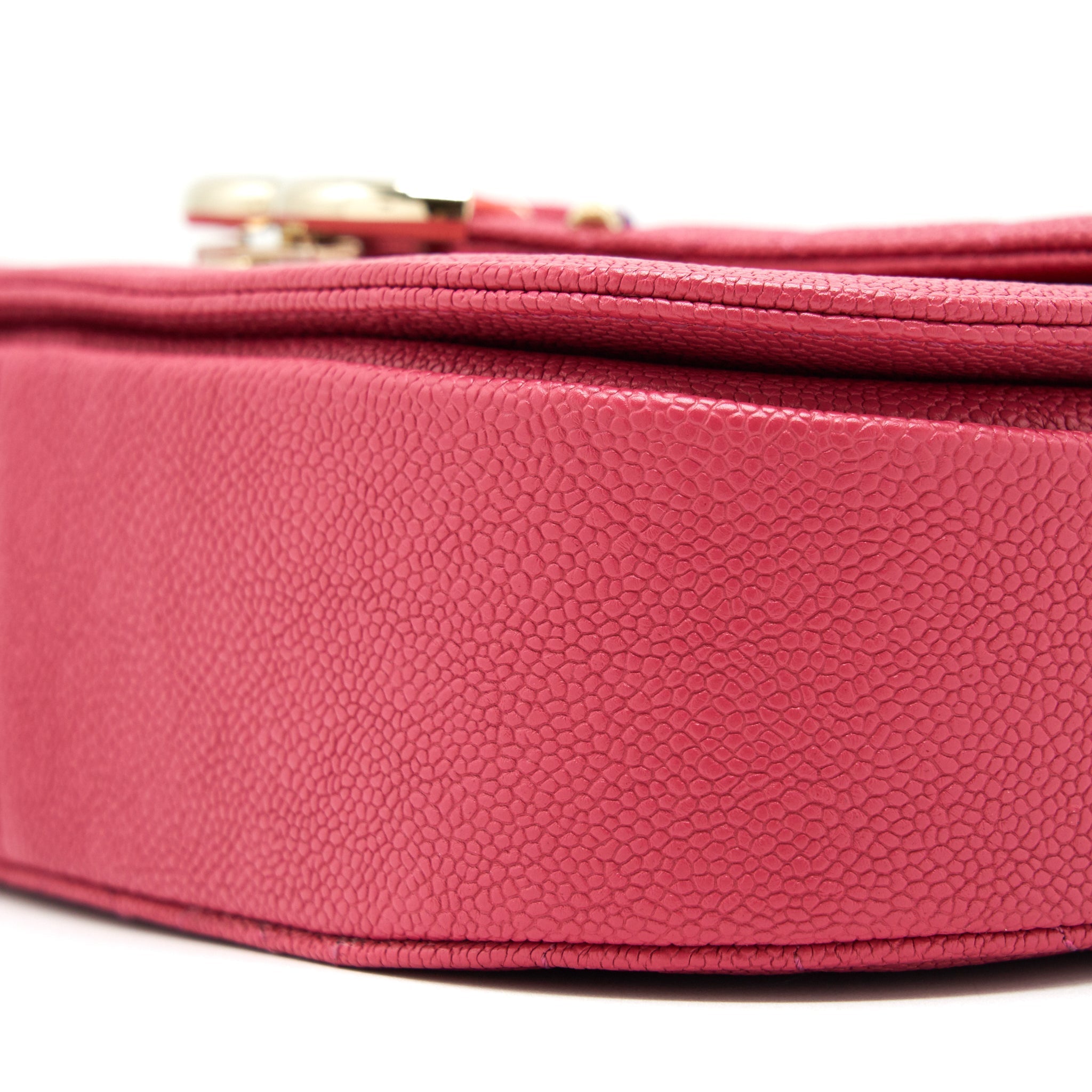 CHANEL MESSENGER CROSSBODY BAG CAVIAR RED GHW