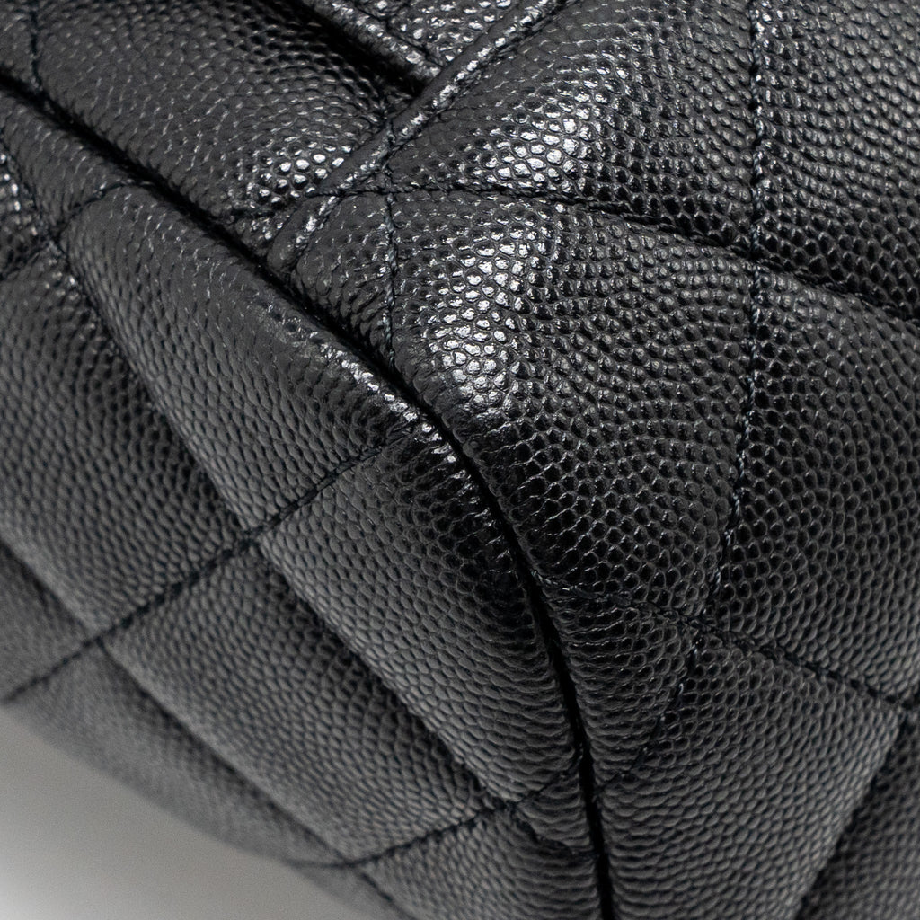 CHANEL QUILTED MINI BACKPACK CAVIAR BLACK LGHW (MICROCHIP)