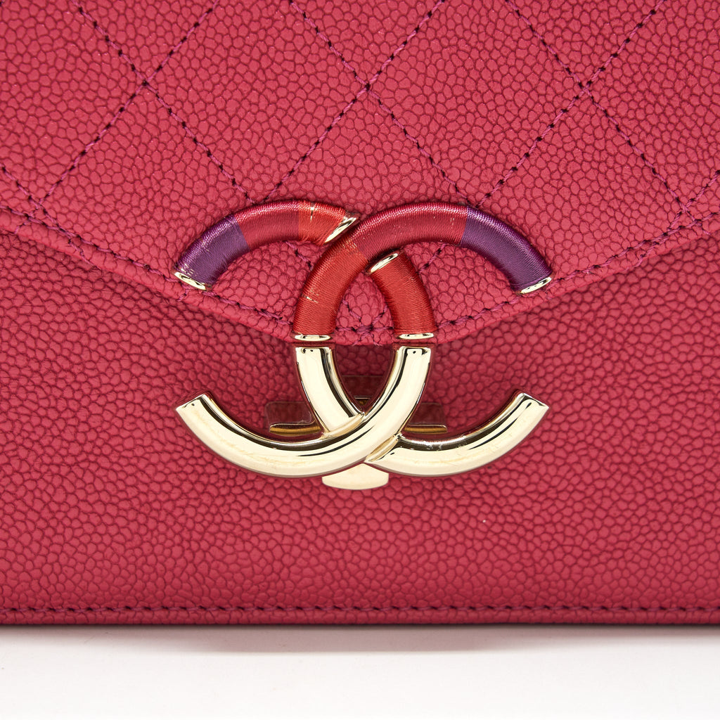 CHANEL MESSENGER CROSSBODY BAG CAVIAR RED GHW