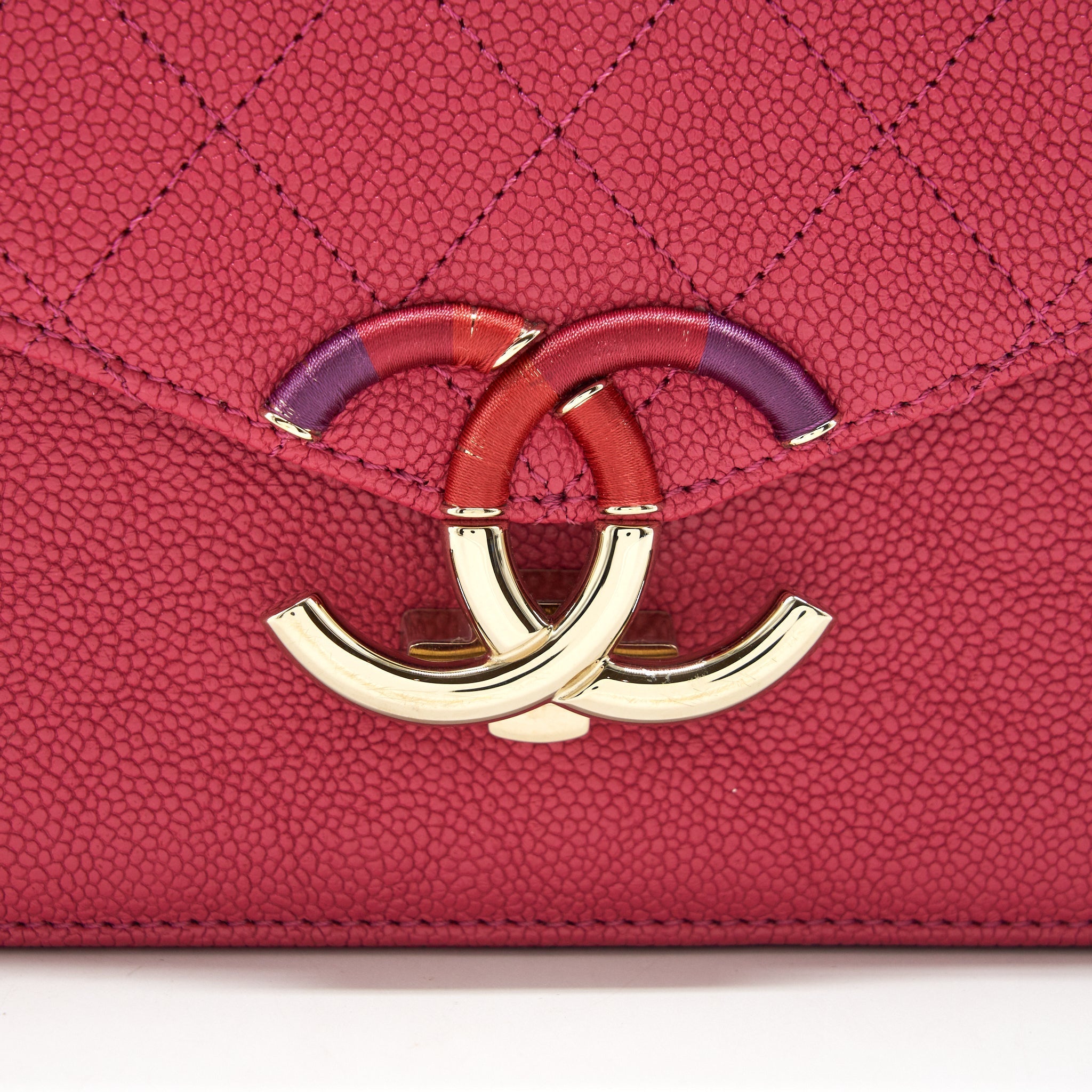 CHANEL MESSENGER CROSSBODY BAG CAVIAR RED GHW