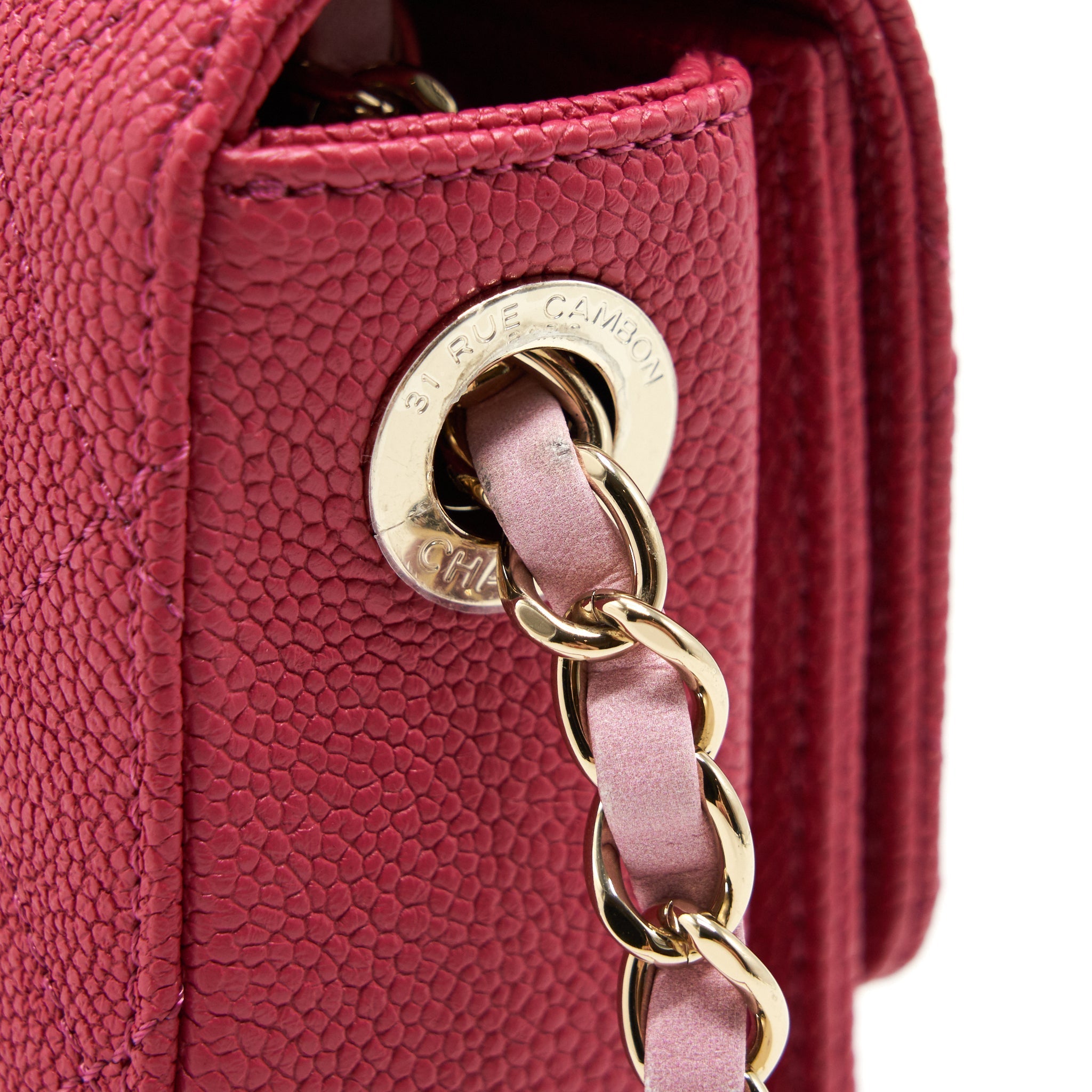 CHANEL MESSENGER CROSSBODY BAG CAVIAR RED GHW