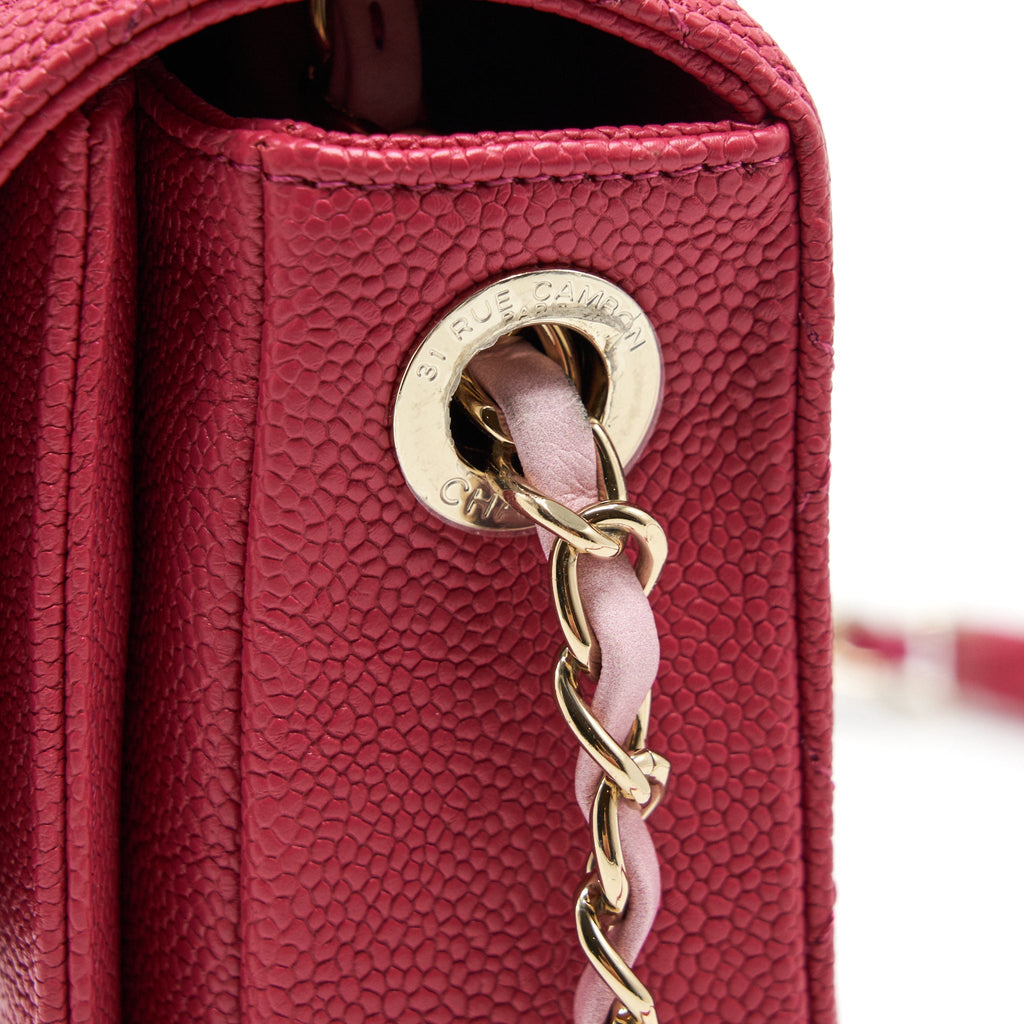 CHANEL MESSENGER CROSSBODY BAG CAVIAR RED GHW