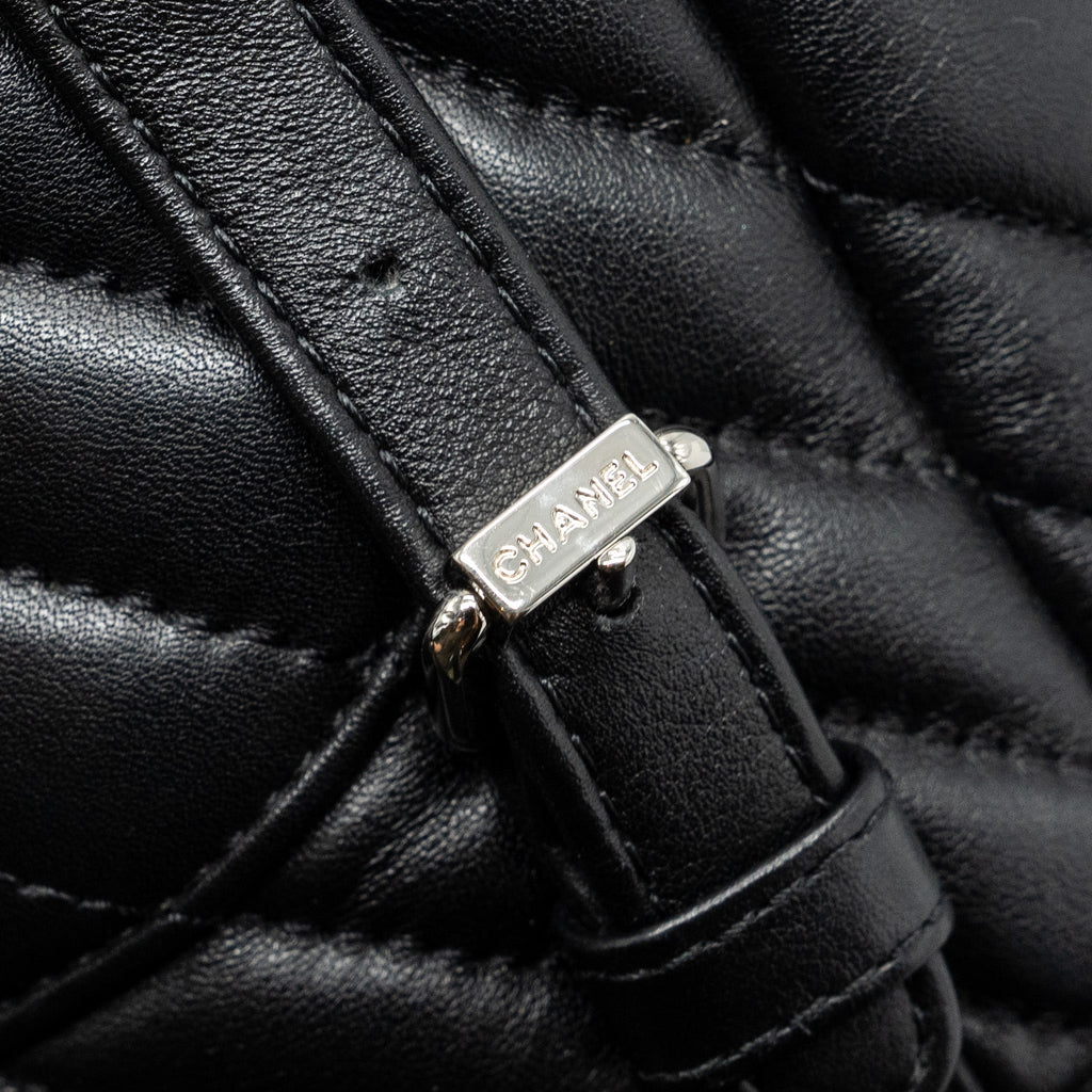 CHANEL SMALL URBAN SPIRIT  BACKPACK CHEVRON CALFSKIN BLACK SHW
