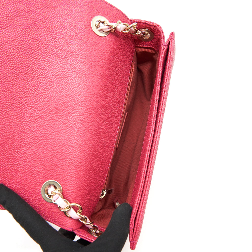 CHANEL MESSENGER CROSSBODY BAG CAVIAR RED GHW