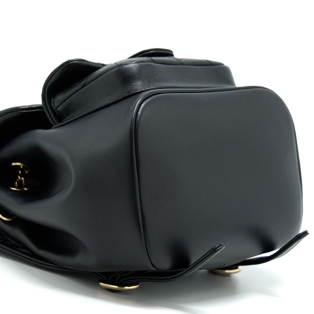 CHANEL DUMA MINI BACKPACK BLACK LGHW (MICROCHIP)