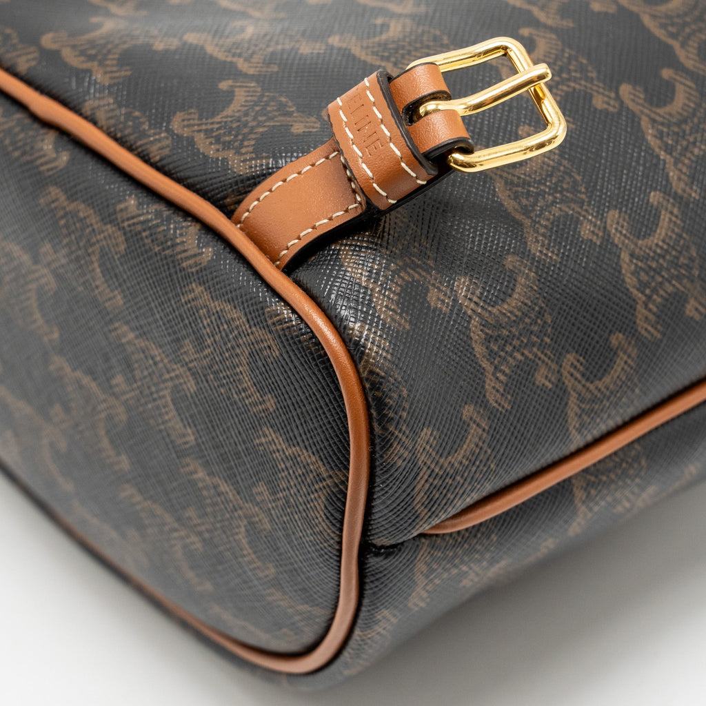 CELINE MINI BACKPACK FOLCO TRIOMPHE CANVAS / CALFSKIN TAN GHW
