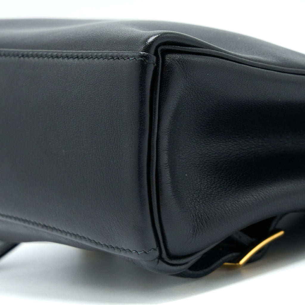 HERMES VINTAGE KELLY ADO BACKPACK 20CM SWIFT BLACK GHW