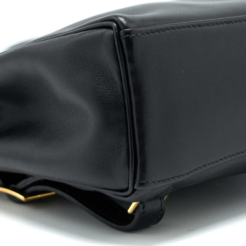 HERMES VINTAGE KELLY ADO BACKPACK 20CM SWIFT BLACK GHW
