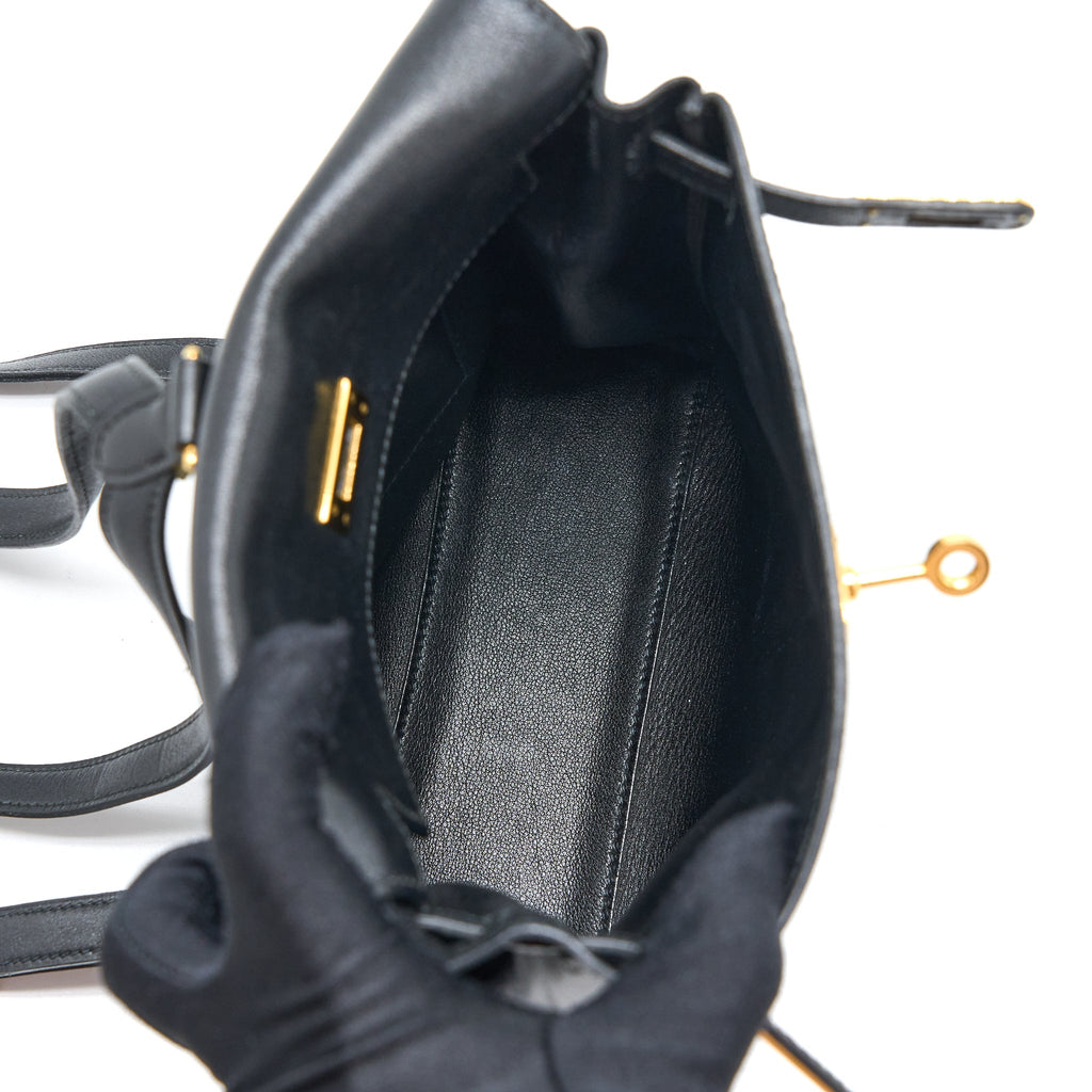HERMES VINTAGE KELLY ADO BACKPACK 20CM SWIFT BLACK GHW