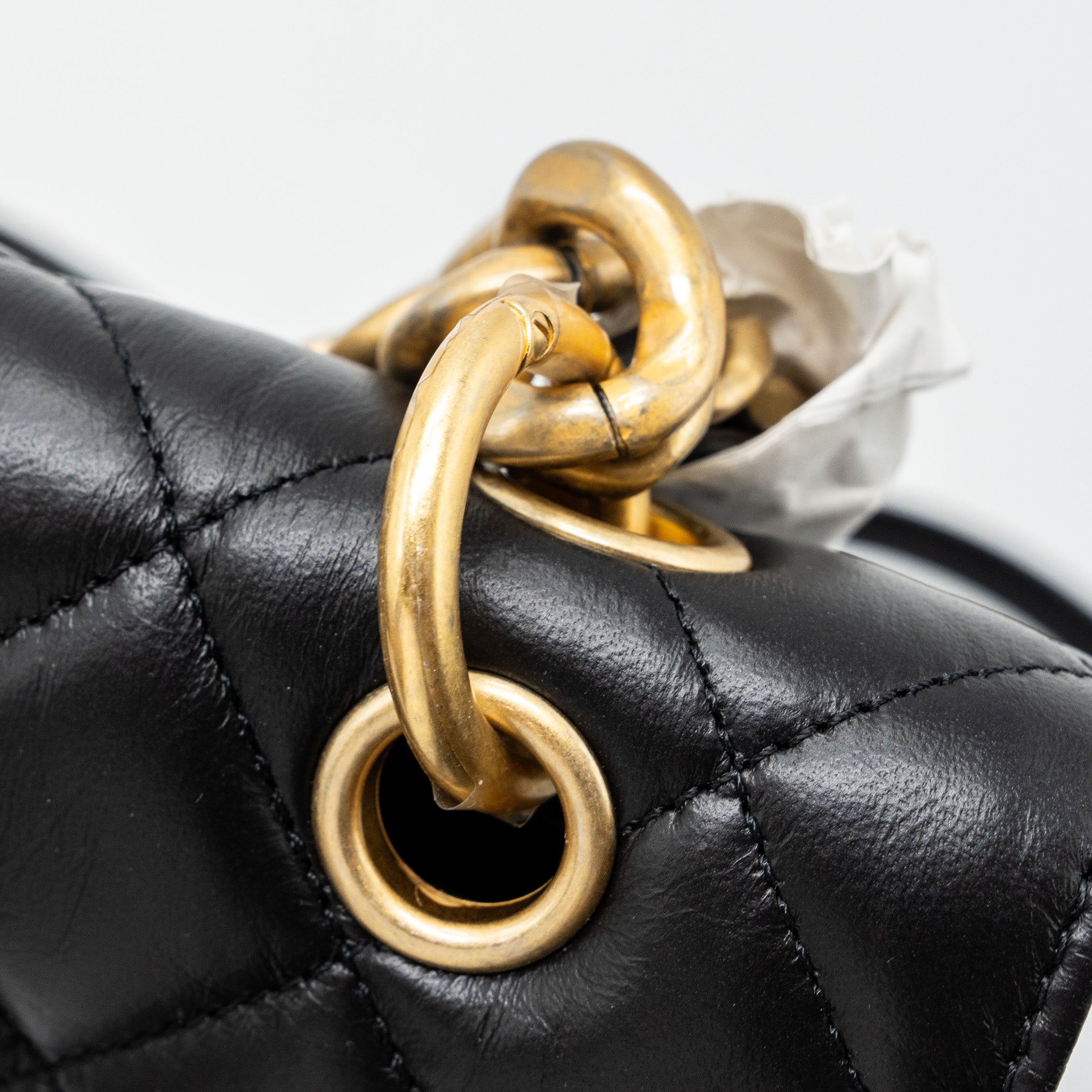 CHANEL 23S FLAP BACKPACK CALFSKIN BLACK BRUSHED GHW (MICROCHIP)