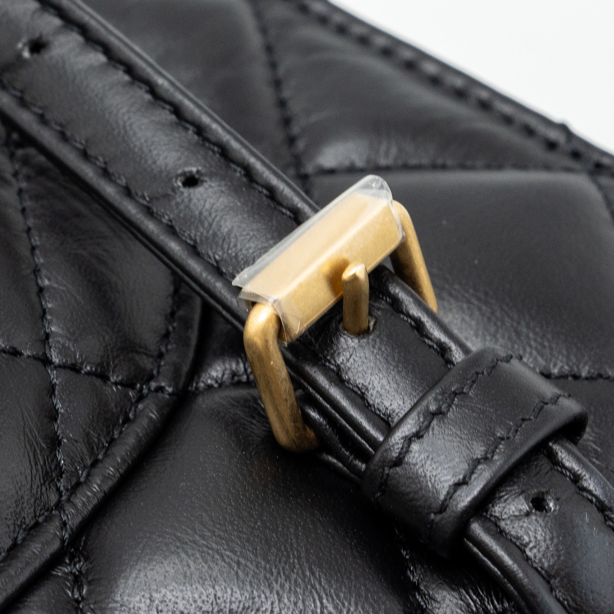 CHANEL 23S FLAP BACKPACK CALFSKIN BLACK BRUSHED GHW (MICROCHIP)