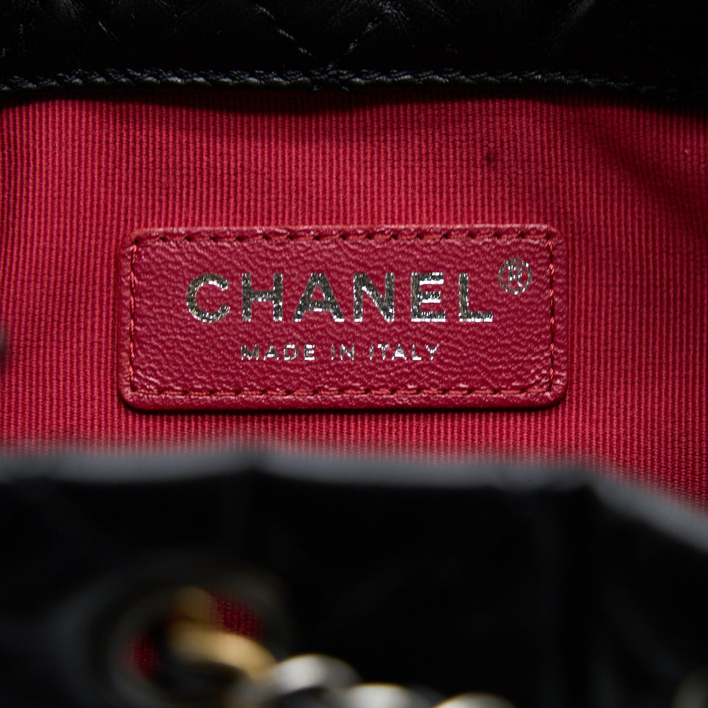 CHANEL SMALL GABRIELLE BACKPACK CALFSKIN BLACK MULTICOLOUR HARDWARE (MICROCHIP)