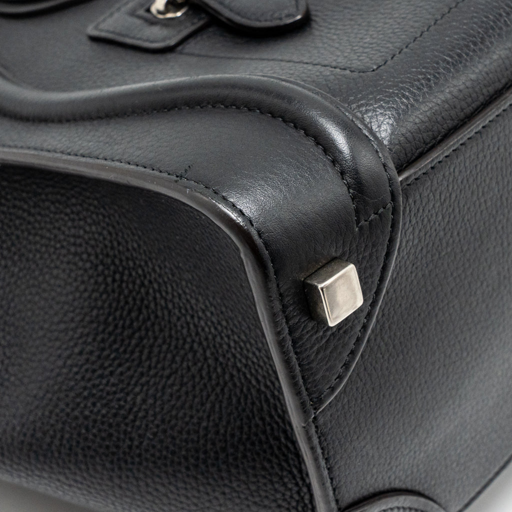 CELINE MICRO LUGGAGE BAG CALFSKIN BLACK SHW