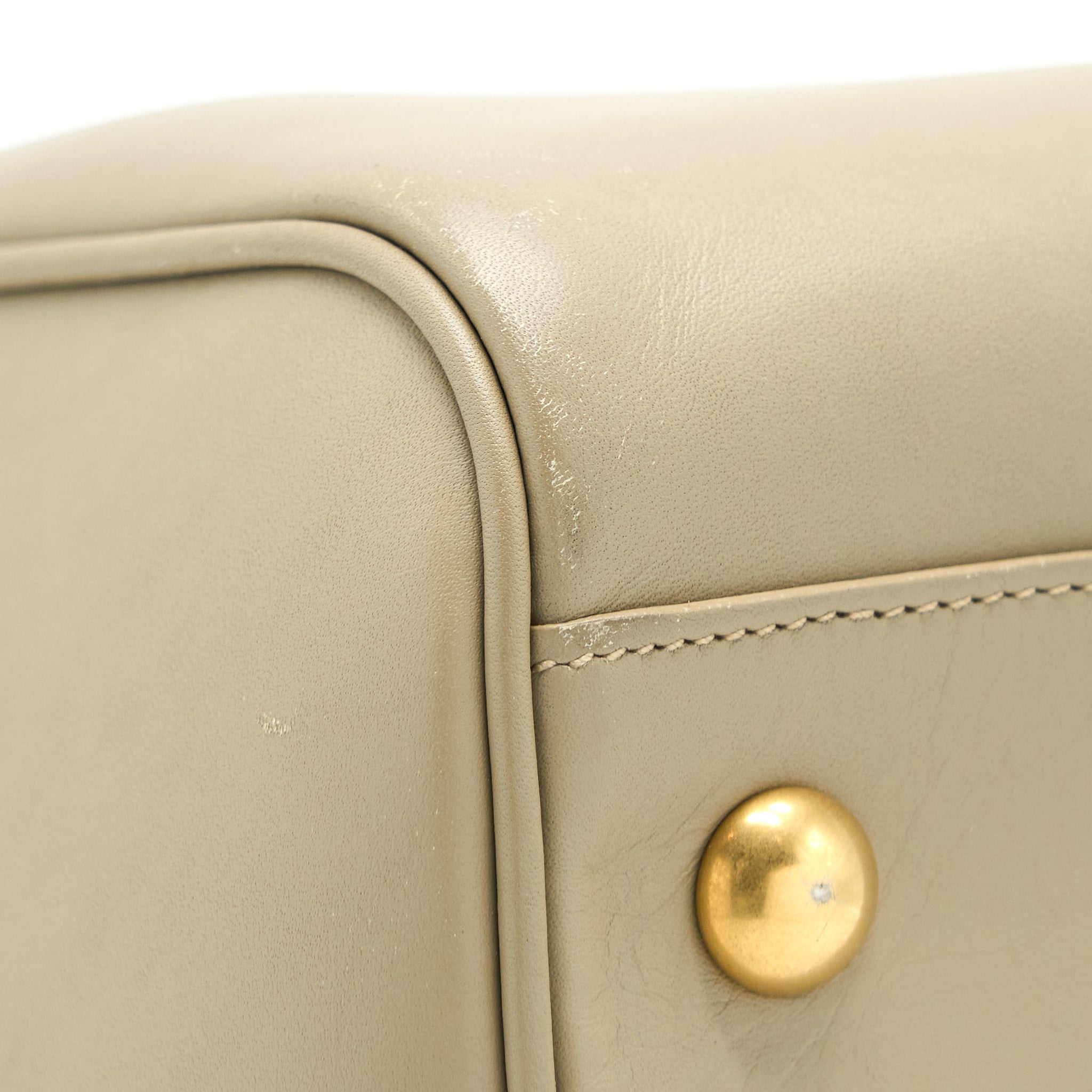SAINT LAURENT DUFFLE BAG CALFSKIN LIGHT GREY GHW