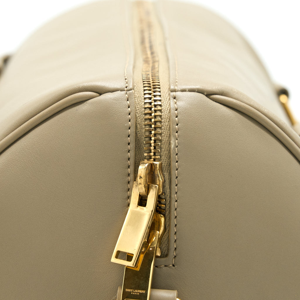 SAINT LAURENT DUFFLE BAG CALFSKIN LIGHT GREY GHW