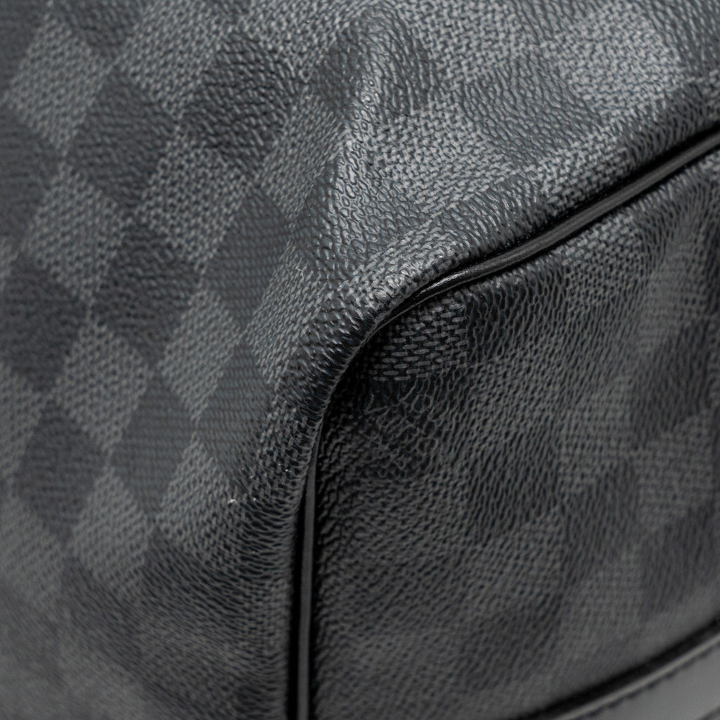 LOUIS VUITTON KEEPALL BANDOULIERE 45 DAMIER GRAPHITE CANVAS BLACK SHW
