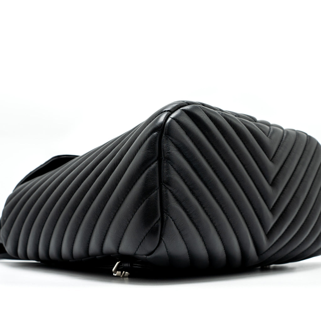 CHANEL URBAN SPIRIT BACKPACK CHEVRON CALFSKIN BLACK SHW
