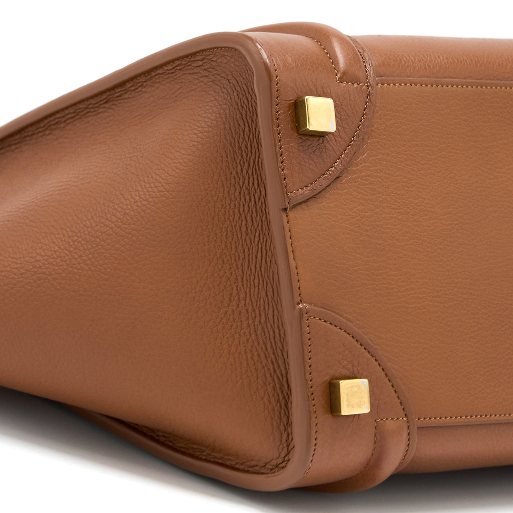 CELINE MICRO LUGGAGE BAG CALFSKIN BROWN GHW