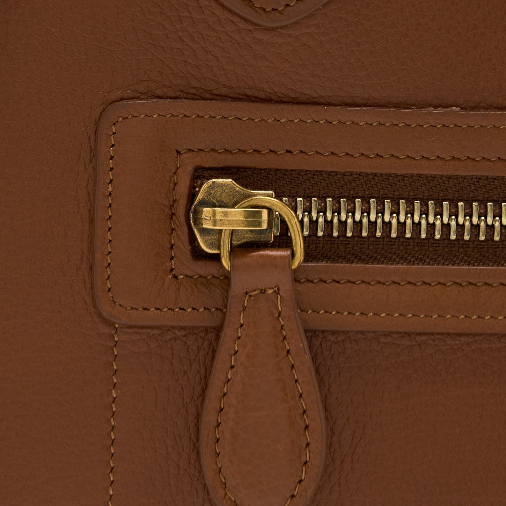 CELINE MICRO LUGGAGE BAG CALFSKIN BROWN GHW