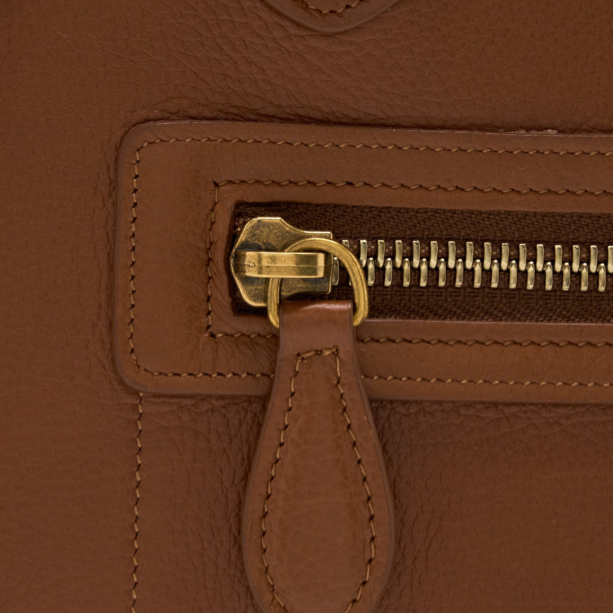 CELINE MICRO LUGGAGE BAG CALFSKIN BROWN GHW