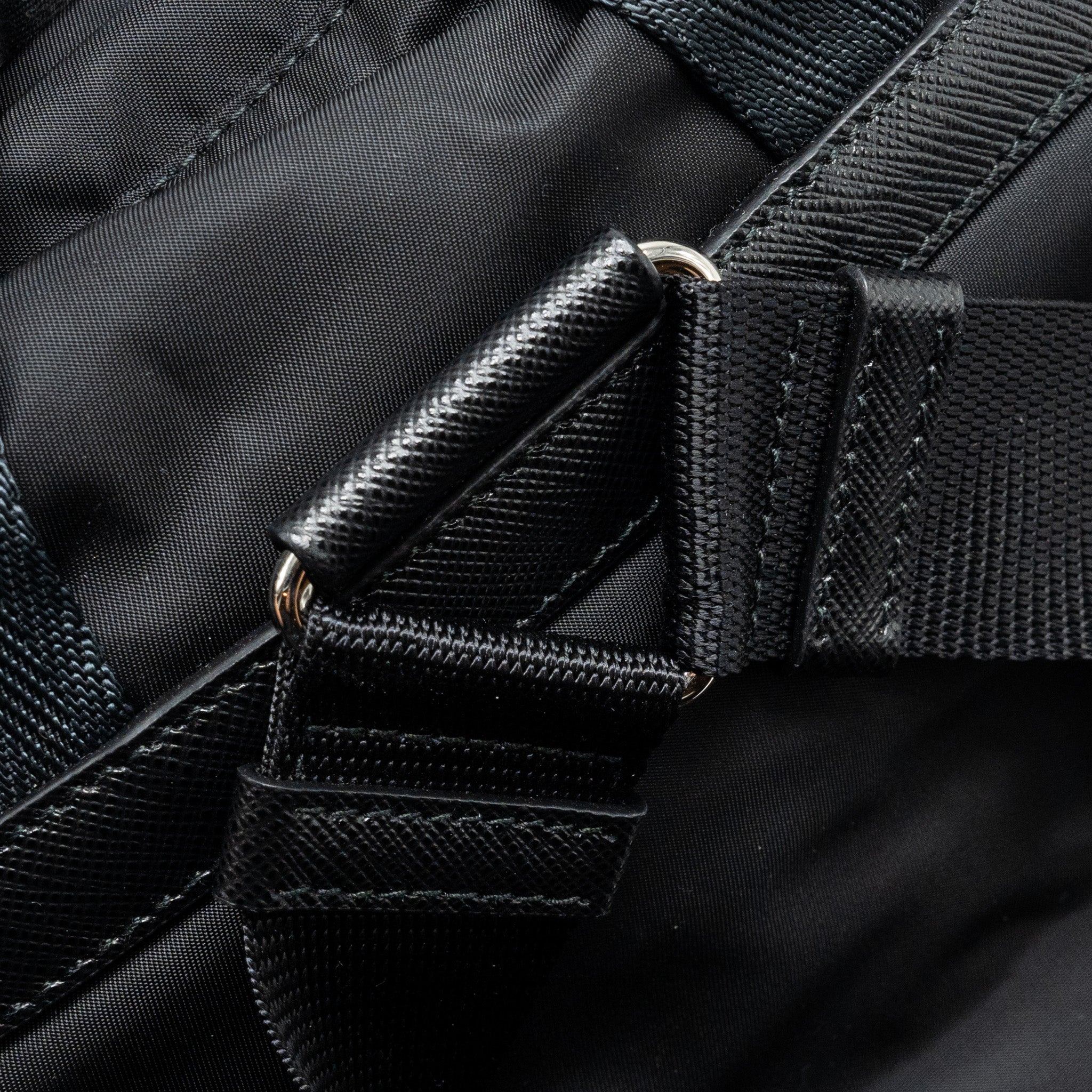 PRADA BACKPACK RE-NYLON/SAFFIANO BLACK SHW