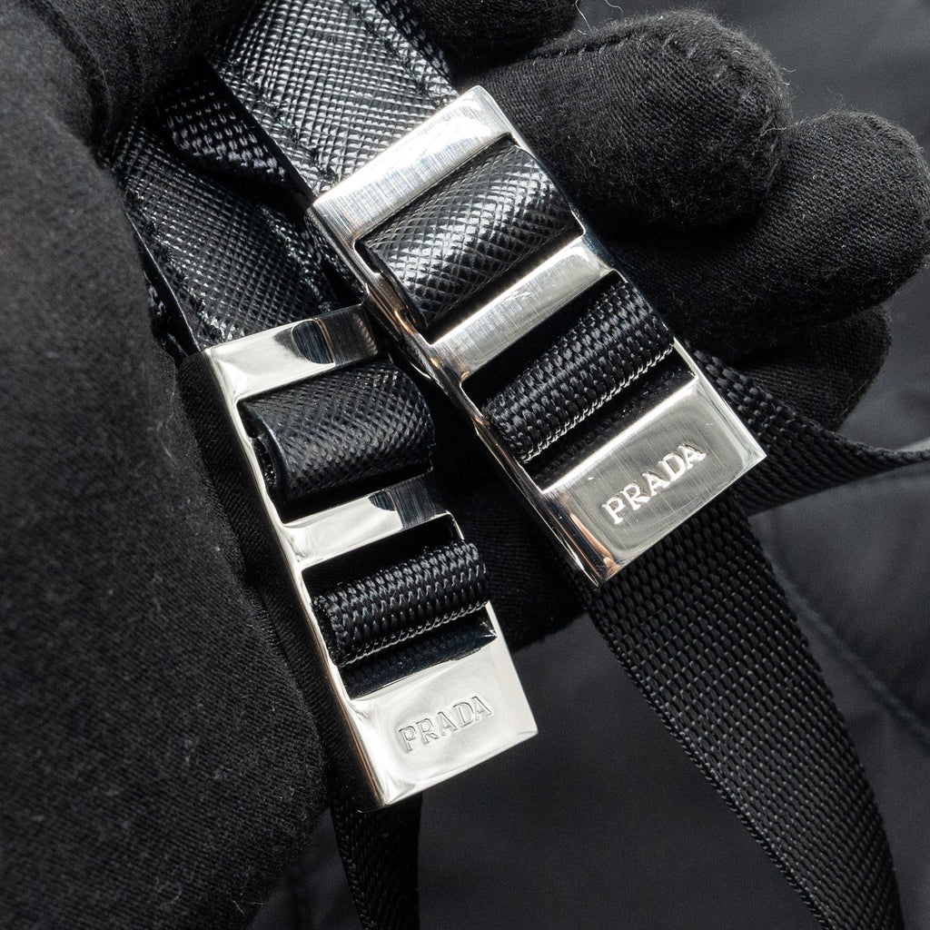 PRADA BACKPACK RE-NYLON/SAFFIANO BLACK SHW